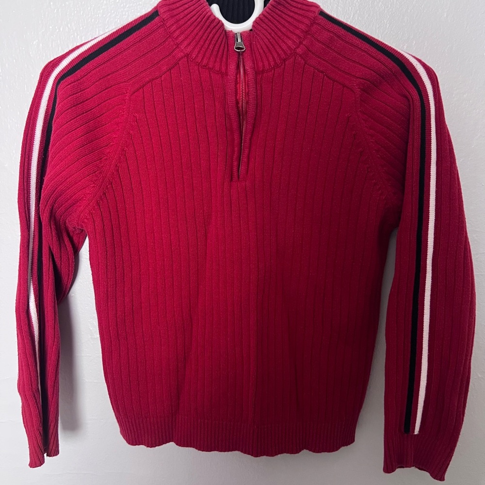 Red Ribbed Women's Sweater